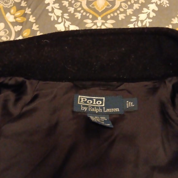 Vintage Black Wool Polo by Ralph Lauren Jacket Size Large fits like a Medium. - Picture 3 of 4